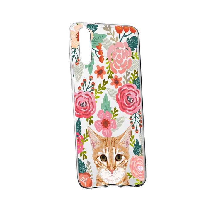 Силиконов калъф Cat and Flowers, съвместим с OnePlus Nord CE 5G, устойчив на износване, противоплъзгащ се, 638