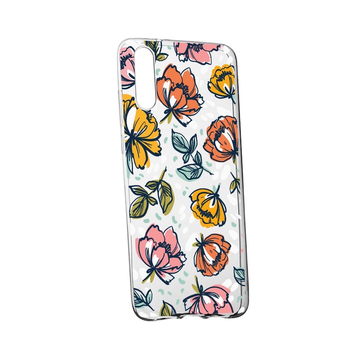 Силиконов калъф, съвместим с OnePlus Nord CE 5G, цветя - пастелни цветове, устойчивост на износване, противоплъзгащ се, 755