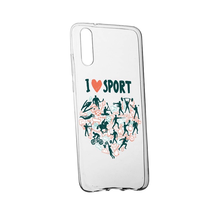 Силиконов калъф Unique за Xiaomi Redmi 9A / 9AT, I Love Sport, Transparent TR 803