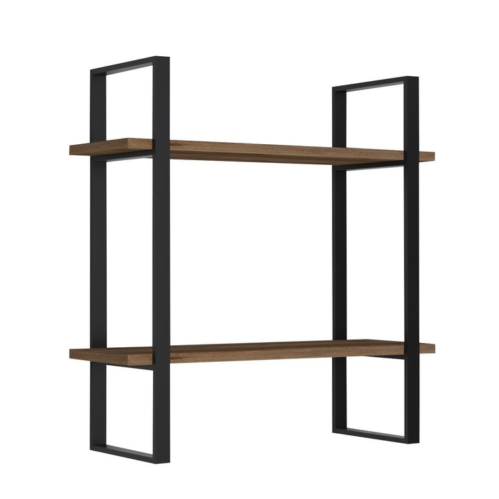 Raft Evila Originals 495SSE1107, 70x70 cm, 2 nivele, Acoperire melaminata, Maro/Negru