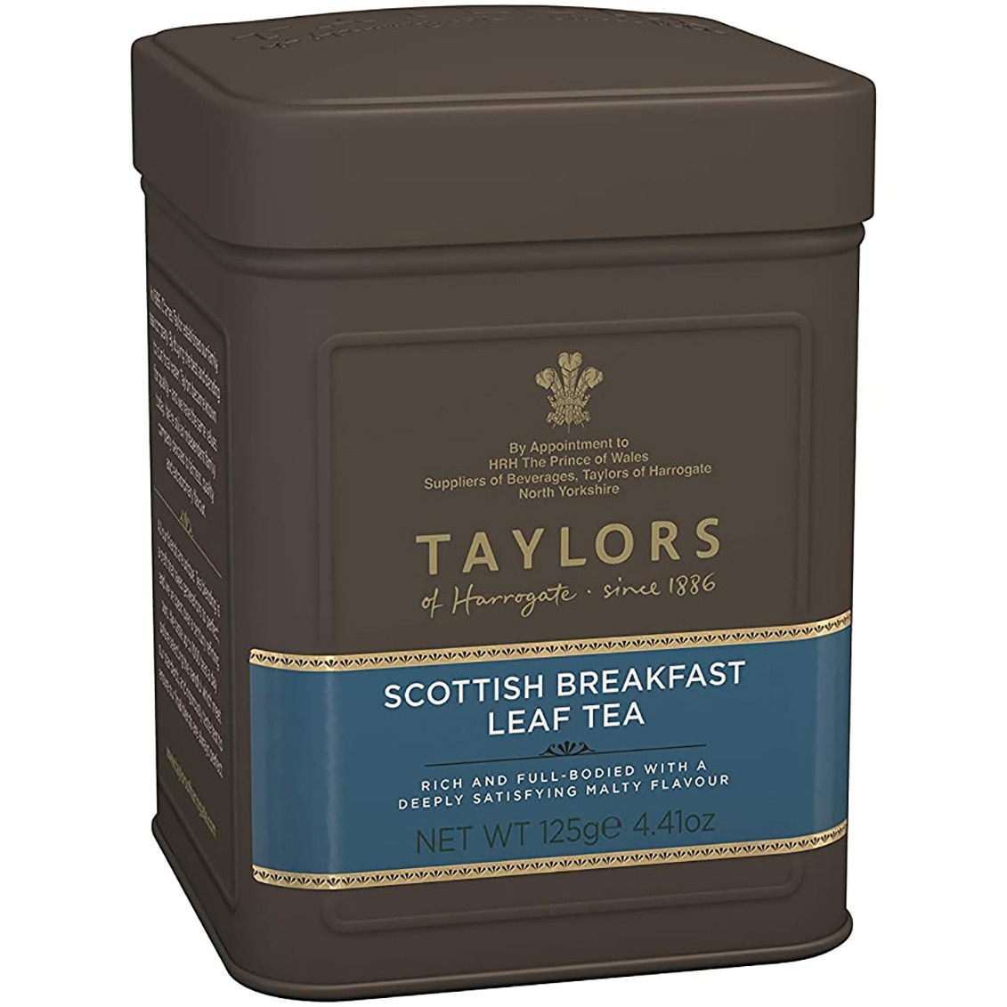 Ceai negru Scottish Breakfast Taylors of Harrogate, cutie metalica, infuzie-frunze, 125 g