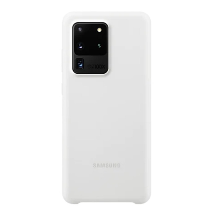 Мек силиконов защитен гръб, за Samsung Galaxy S20 Ultra, ултратънък бампер, бял, BBL3859