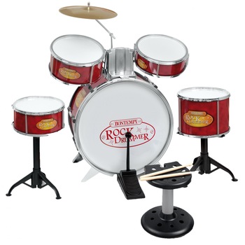 Set tobe de metal Bontempi, 6 piese, rosu Set tobe de metal Bontempi, 6 piese, rosu