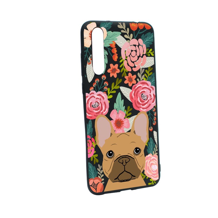 Силиконов калъф за куче и цветя, съвместим с OnePlus Nord CE 5G, устойчив на износване, противоплъзгащ се B637