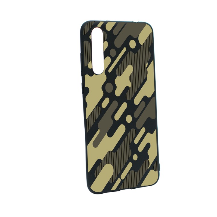 Силиконов капак, съвместим с OnePlus Nord CE 5G, зелен камуфлаж, износоустойчив, противоплъзгащ, B811