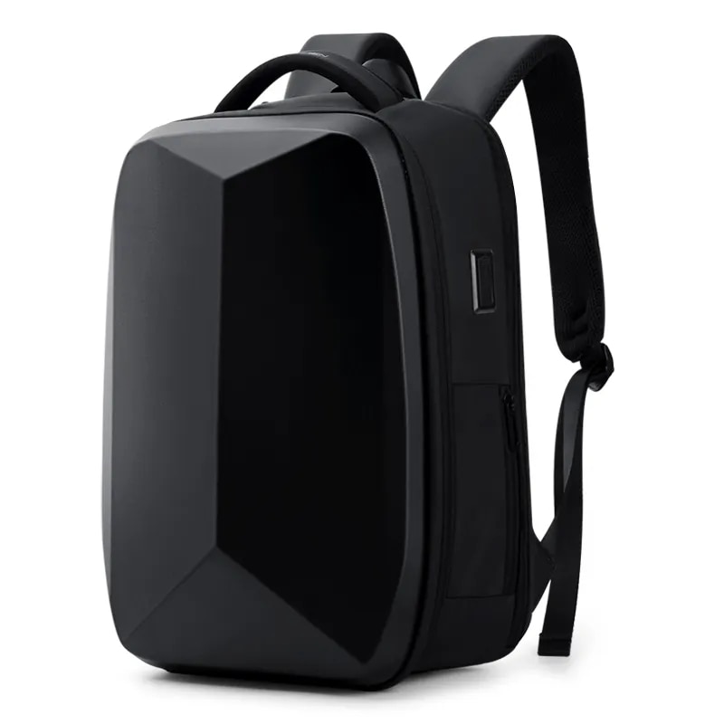 Rucsac laptop hard shell antifurt GIFTX Delta cu USB si cifru, laptop maxim 17", negru, 45x32cm