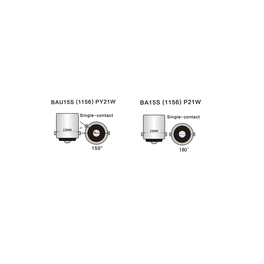 TABEN CanBus 1156 P21W LED Super Luminoso 15-Ex 2835 Chipset BA15S 1003