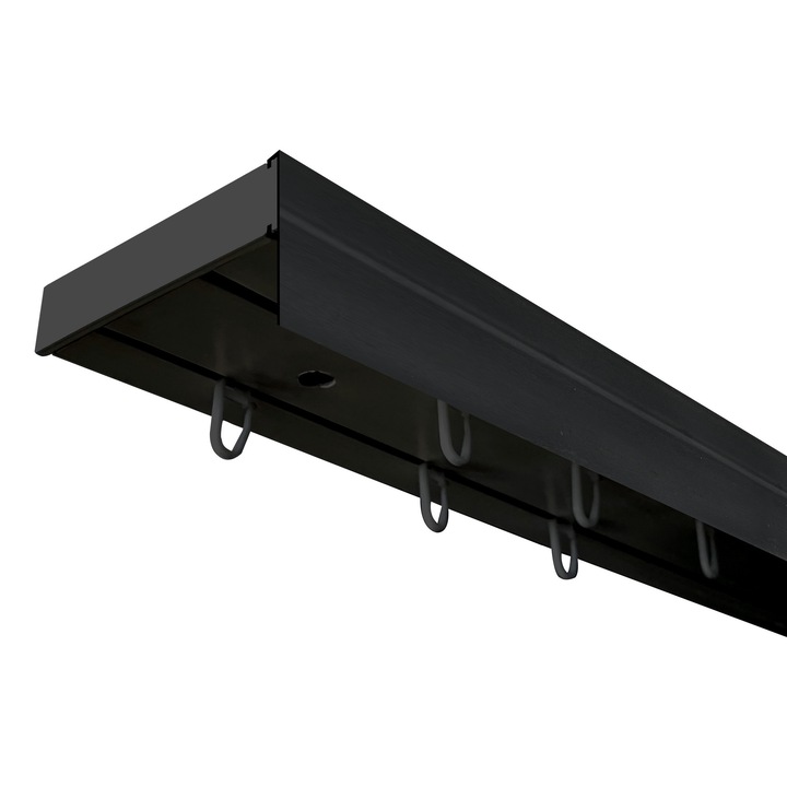 Set sina PVC sistem SH, 2 canale, 250 cm, accesorii incluse, negru si masca PVC 5 cm latime, negru