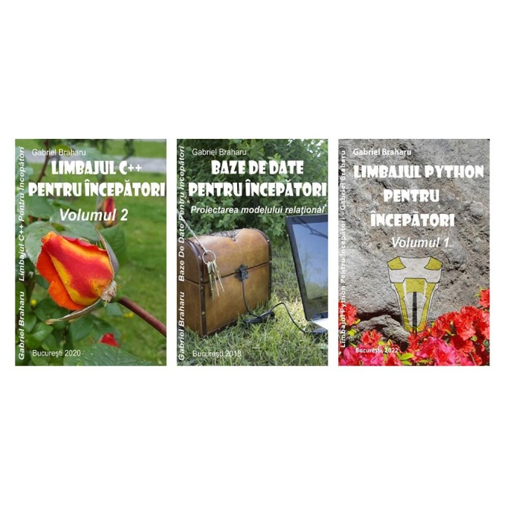 Set de 3 Carti Programare Incepatori (16), Gabriel Braharu, Colectia "Invata programare singur", 3 bucati