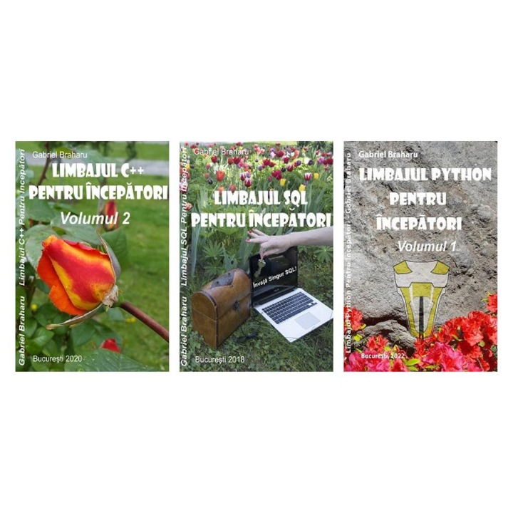 Set de 3 Carti Programare Incepatori (17), Gabriel Braharu, Colectia "Invata programare singur", 3 bucati