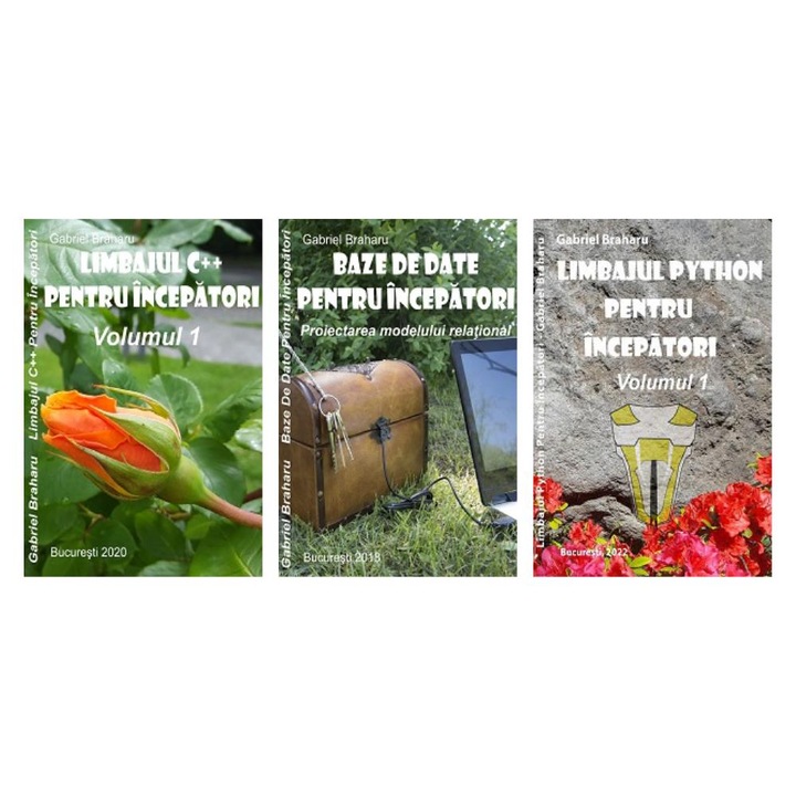 Set de 3 Carti Programare Incepatori (11), Gabriel Braharu, Colectia "Invata programare singur", 3 bucati
