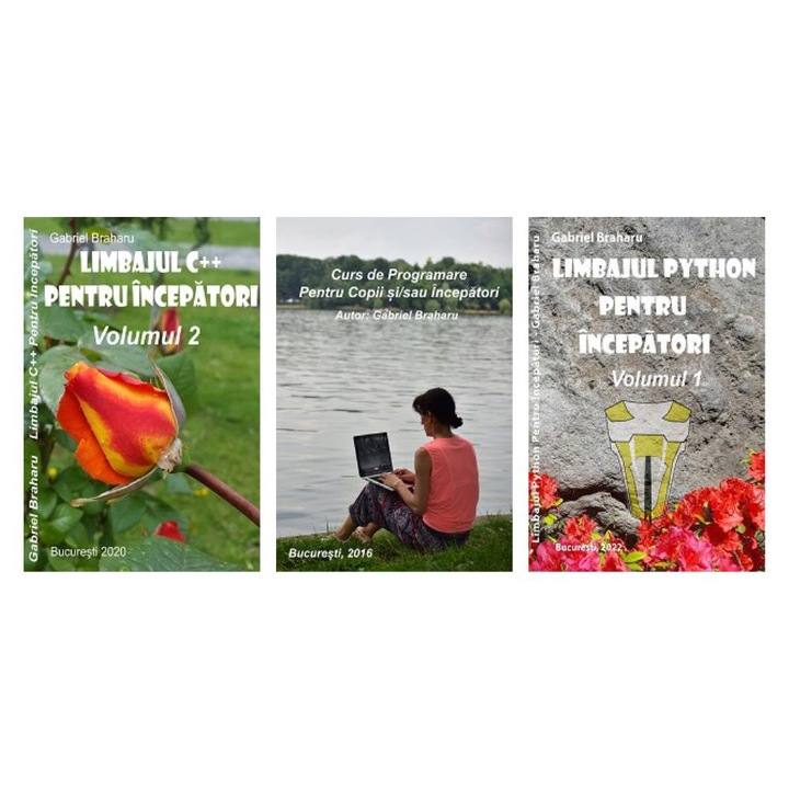 Set de 3 Carti Programare Incepatori (14), Gabriel Braharu, Colectia "Invata programare singur", 3 bucati