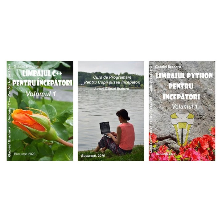 Set de 3 Carti Programare Incepatori (9), Gabriel Braharu, Colectia "Invata programare singur", 3 bucati