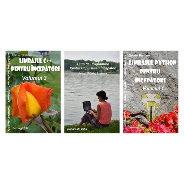 Set de 3 Carti Programare Incepatori (20), Gabriel Braharu, Colectia "Invata programare singur", 3 bucati