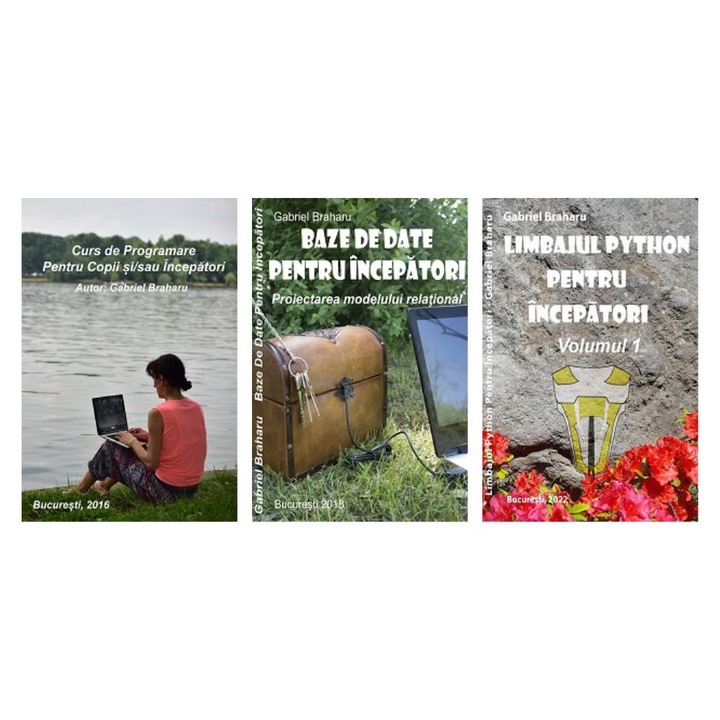 Set de 3 Carti Programare Incepatori (26), Gabriel Braharu, Colectia "Invata programare singur", 3 bucati