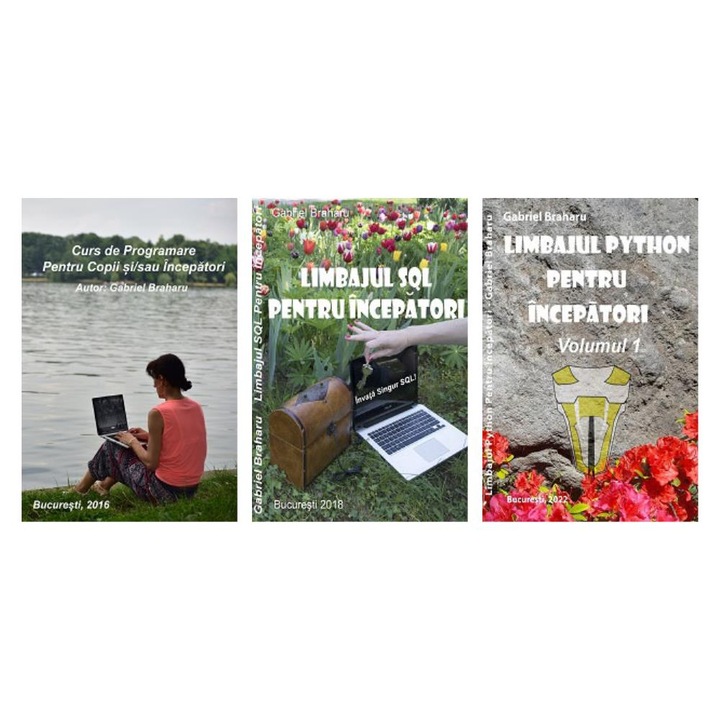 Set de 3 Carti Programare Incepatori (27), Gabriel Braharu, Colectia "Invata programare singur", 3 bucati
