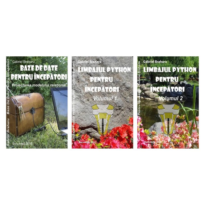 Set de 3 Carti Programare Incepatori (34), Gabriel Braharu, Colectia "Invata programare singur", 3 bucati