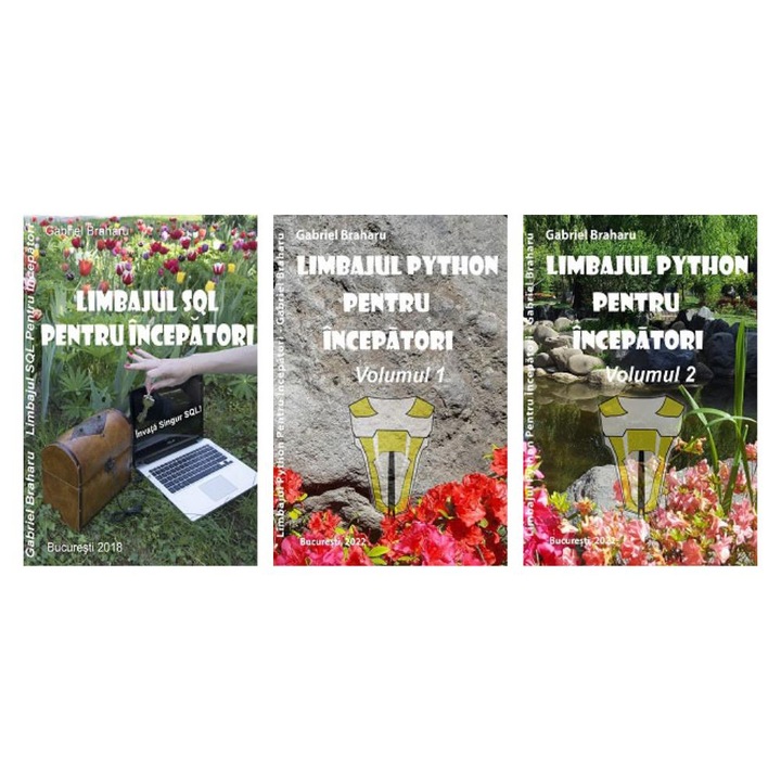 Set de 3 Carti Programare Incepatori (35), Gabriel Braharu, Colectia "Invata programare singur", 3 bucati