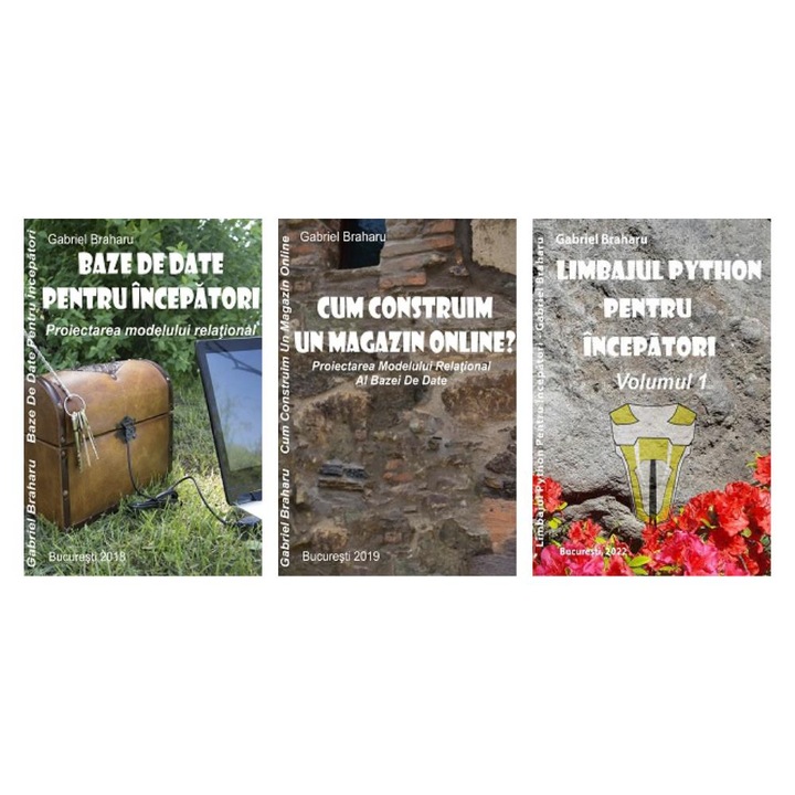 Set de 3 Carti Programare Incepatori (32), Gabriel Braharu, Colectia "Invata programare singur", 3 bucati