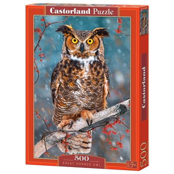 Puzzle Castorland Great Horned Owl, 500 piese Puzzle Castorland Great Horned Owl, 500 piese