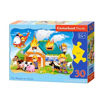 Puzzle Castorland, Pompieri in actiune, 30 piese Puzzle Castorland, Pompieri in actiune, 30 piese