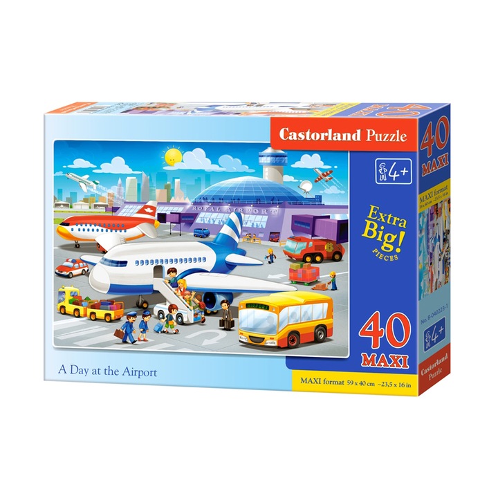 Puzzle Castorland MAXI A Day at the Airport, 40 piese