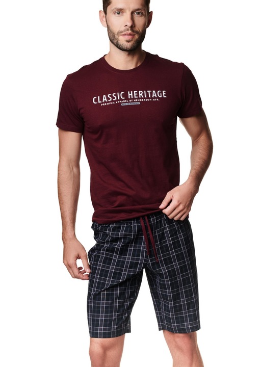 Pijamale pentru barbati Henderson Myth Visiniu/ Bleumarin