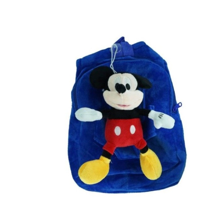 Ученическа раница за детска градина Bubu Still Mickey Mouse, Плюш, С подвижна играчка, животински модел 26 x 24 x 10 см, Синьо черно
