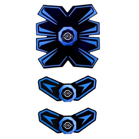 Set fitness pentru remodelare corporala cu electrostimulare, 6 moduri de exercitii pentru abdomen, brate, fese, reincarcare USB, TLK069, Globalport Retail® reducere Emag