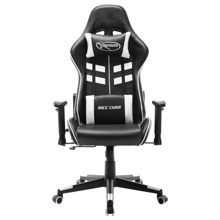 vidaXL fekete és fehér műbőr gamer szék 20507