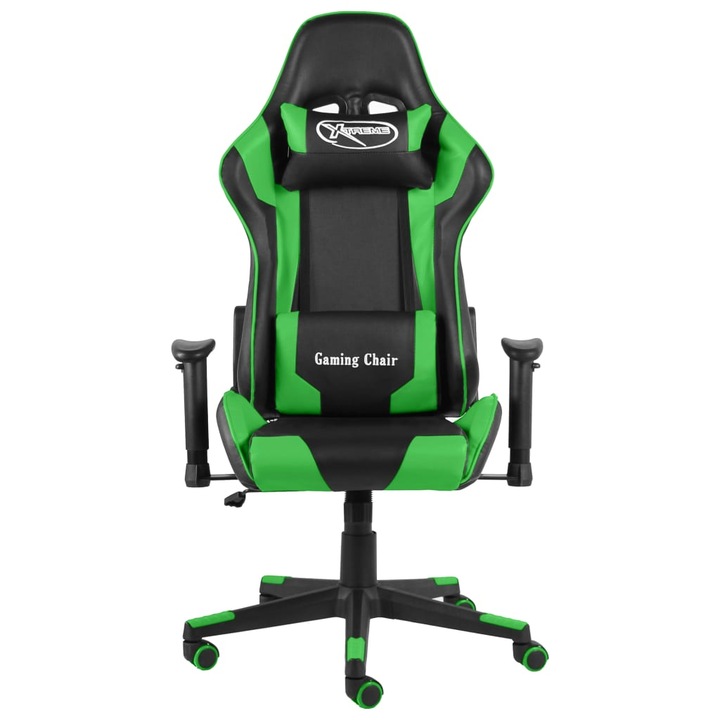 vidaXL zöld PVC forgó gamer szék 20493