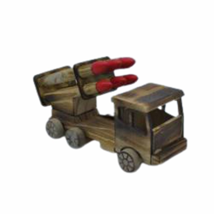 Камион Ahelos, С ракети, Дървен, 18,5х8,5х7 см