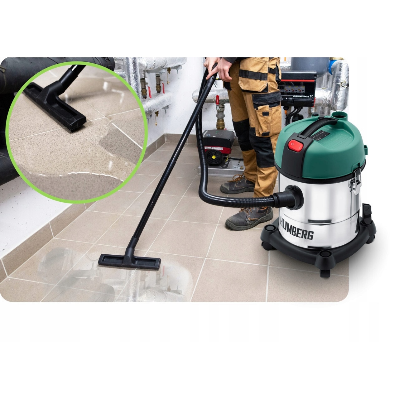 Aspirator multifunctional si practic HM-400, multiple filtre si accesorii, rezervor 20L, furtun de 180 cm, putere nominala 1200W
