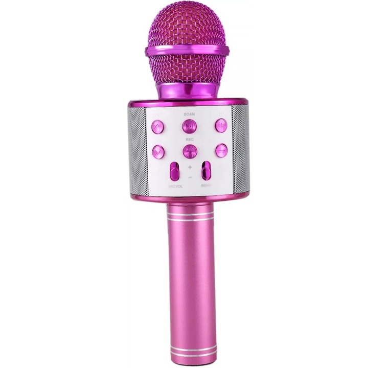 Microfon Karaoke pentru copii NYTRO Pro 5 Kids, Bluetooth, Functie Ecou si Live, Difuzor 5W, Pink
