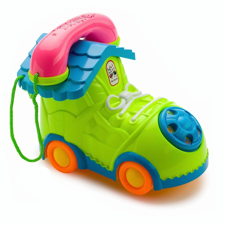 Jucarie interactiva bebe, telefon gheata cu lumini si sunete, rotire la 360 grade, verde