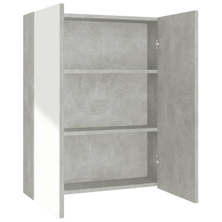 VidaXL betonszürke MDF tükrös fürdőszobaszekrény 60 x 15 x 75 cm (331528)