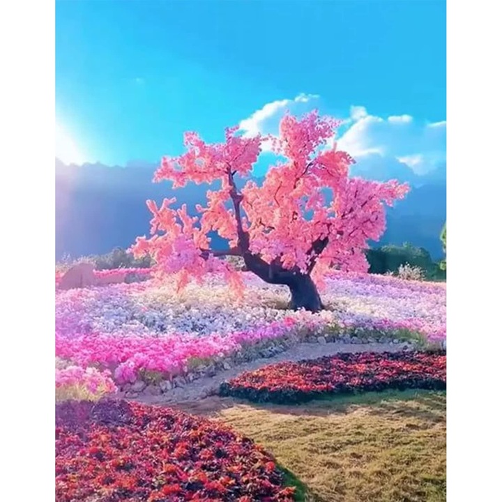 Kit pictura cu diamante 5D, Model peisaj, 30x40 cm, Multicolor