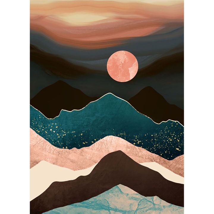 Kit pictura cu diamante 5D, Model peisaj, 30x40 cm, Multicolor