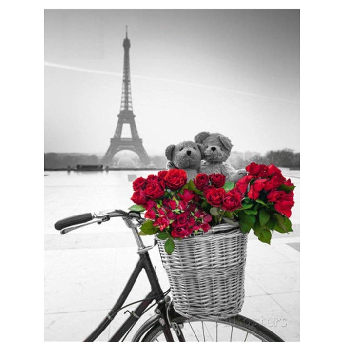 Kit pictura cu diamante 5D, Model peisaj, 30x40 cm, Multicolor