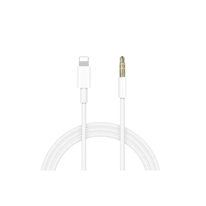 G-Tech Univerzális kiegészítő audio kábel, Lightning - jack 3,5 mm, kiegészítő iPhone csatlakozás, 1 méter, fehér
