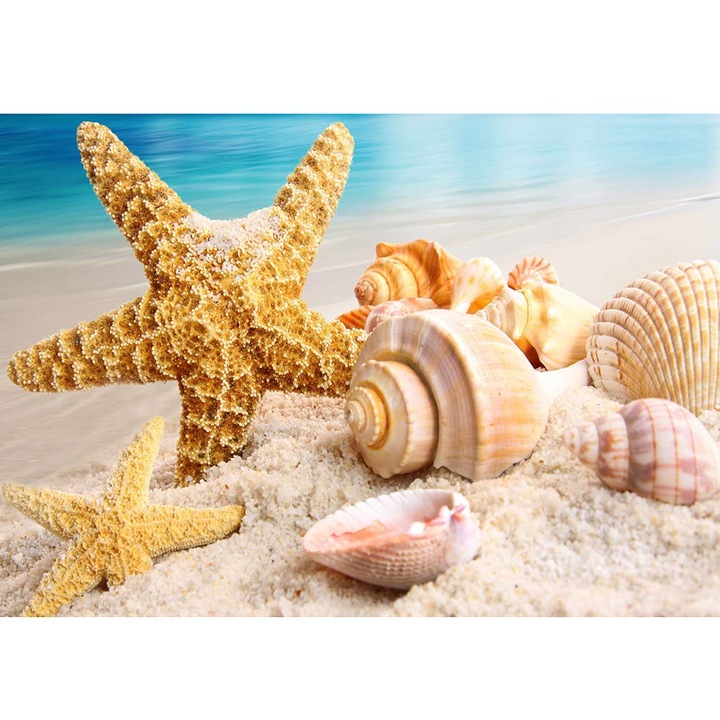 Kit pictura cu diamante 5D, Model plaja, 30x40 cm, Multicolor