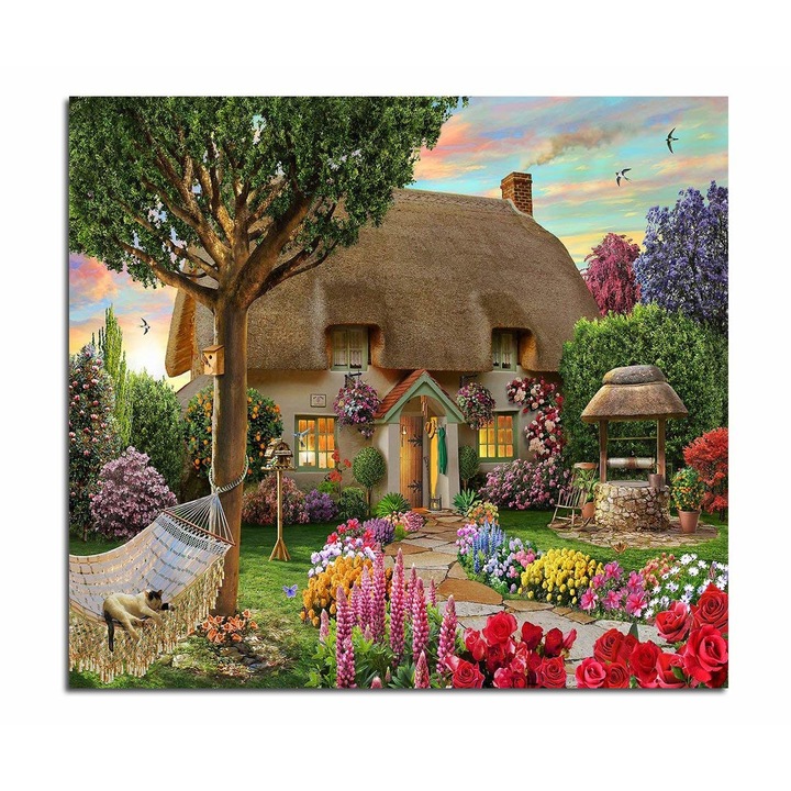 Kit pictura cu diamante 5D, Model peisaj, 35x35 cm, Multicolor