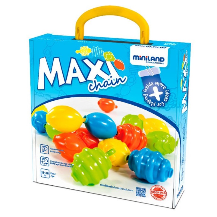 Miniland Maxichain fejlesztőjáték, 18hó+, 16 darabos