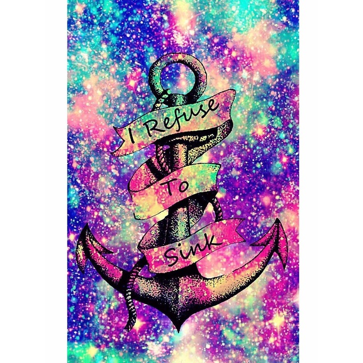 Kit pictura cu diamante 5D, Model ancora, 30x40 cm, Multicolor