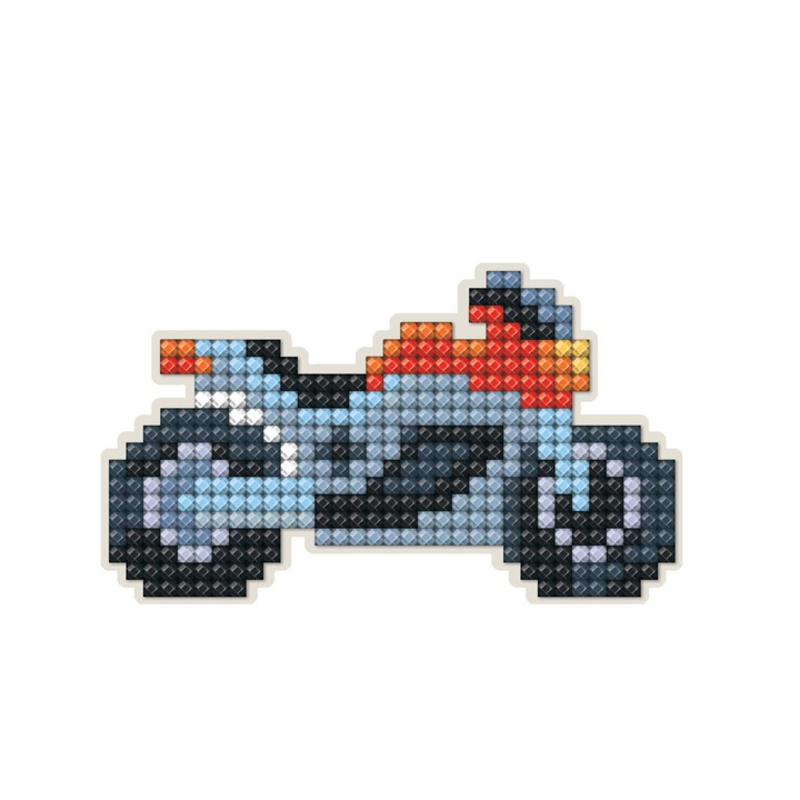 Set de artizanat, Dart, Mozaic, Model Motocicleta, 8.5 x 5 cm, Multicolor