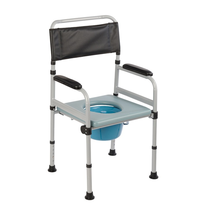 Scaun cu WC de camera, pliabil, din otel, cod CMB-692-1