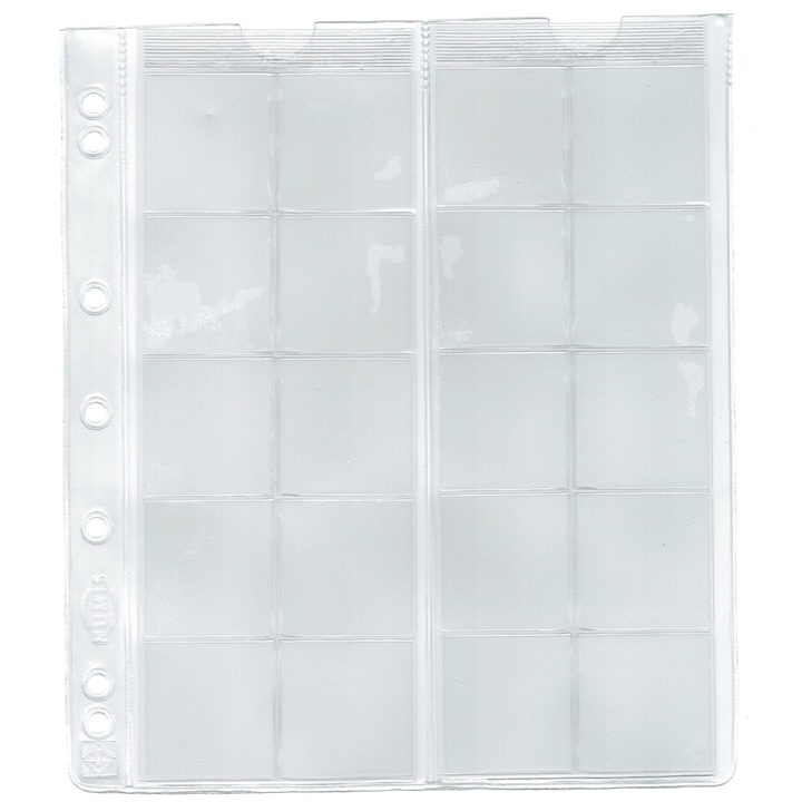 Set 5 folii Leuchtturm, NUMIS34, 150mn, pentru monede cu diametrul maxim de 34 mm