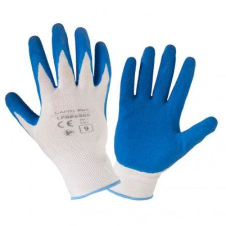 Latex Kesztyű Poliészterrel - 9