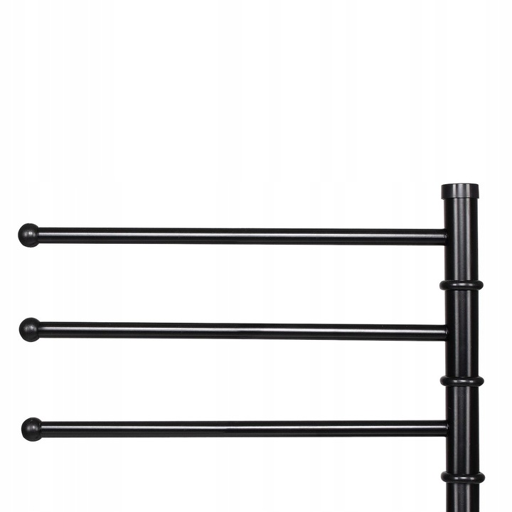 Suport cuier pentru prosoape cu 3 brate, inaltime 86cm, negru+