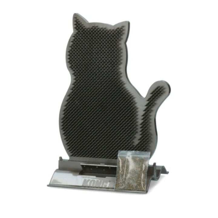 Perie pentru pisici in forma de pisica Kong cu catnip, 30 cm